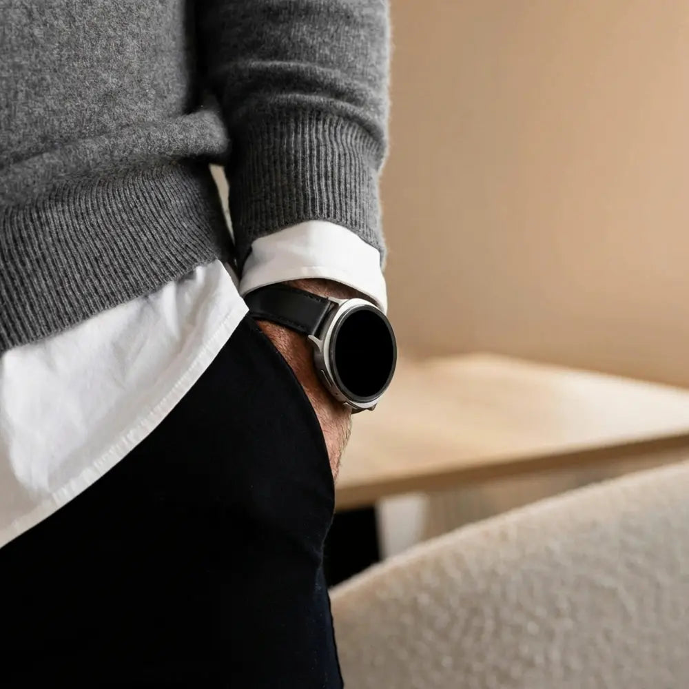 Bandz Bracelet cuir 'Classic' Samsung Galaxy Watch 8 Classic (noir)