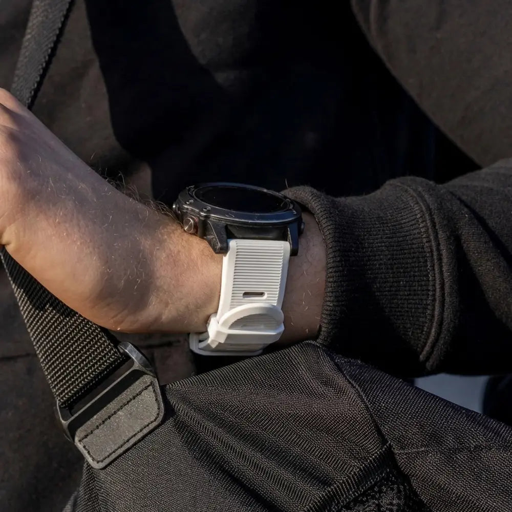 Bracelet silicone Garmin Fenix 5 (Plus)/6 (Pro) (blanc)