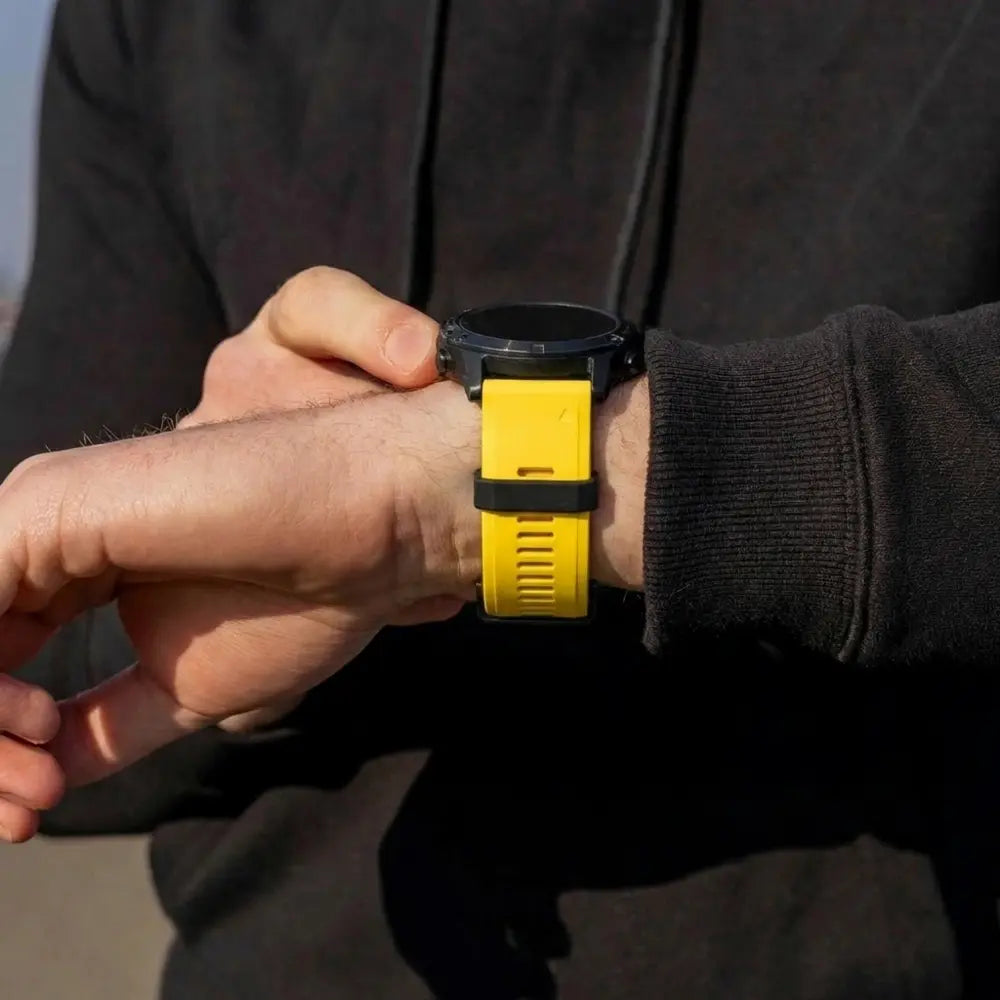Bracelet silicone Garmin Fenix ​​​​5 / 6 (jaune)