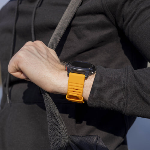 Bandz Bracelet silicone avec boucle Garmin Approach S70 - 47mm (orange)