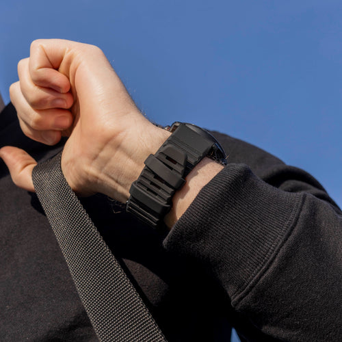 Buckled Silicone Strap, black, lifestyle photo