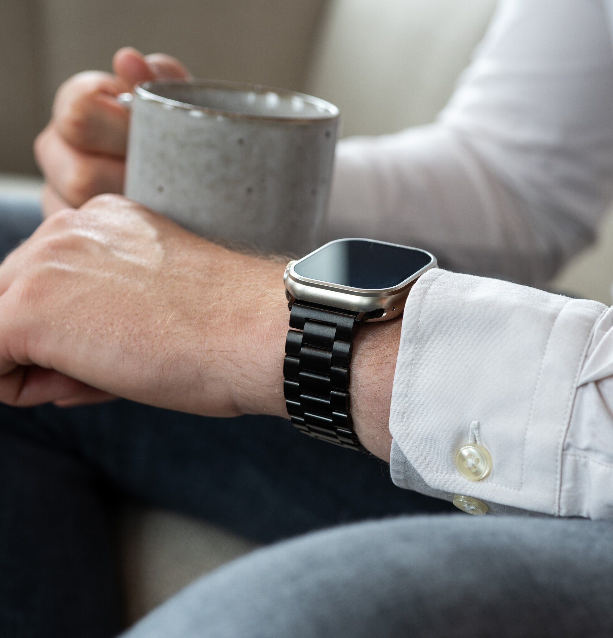 Bracelet acier Apple Watch Ultra (gris foncé)