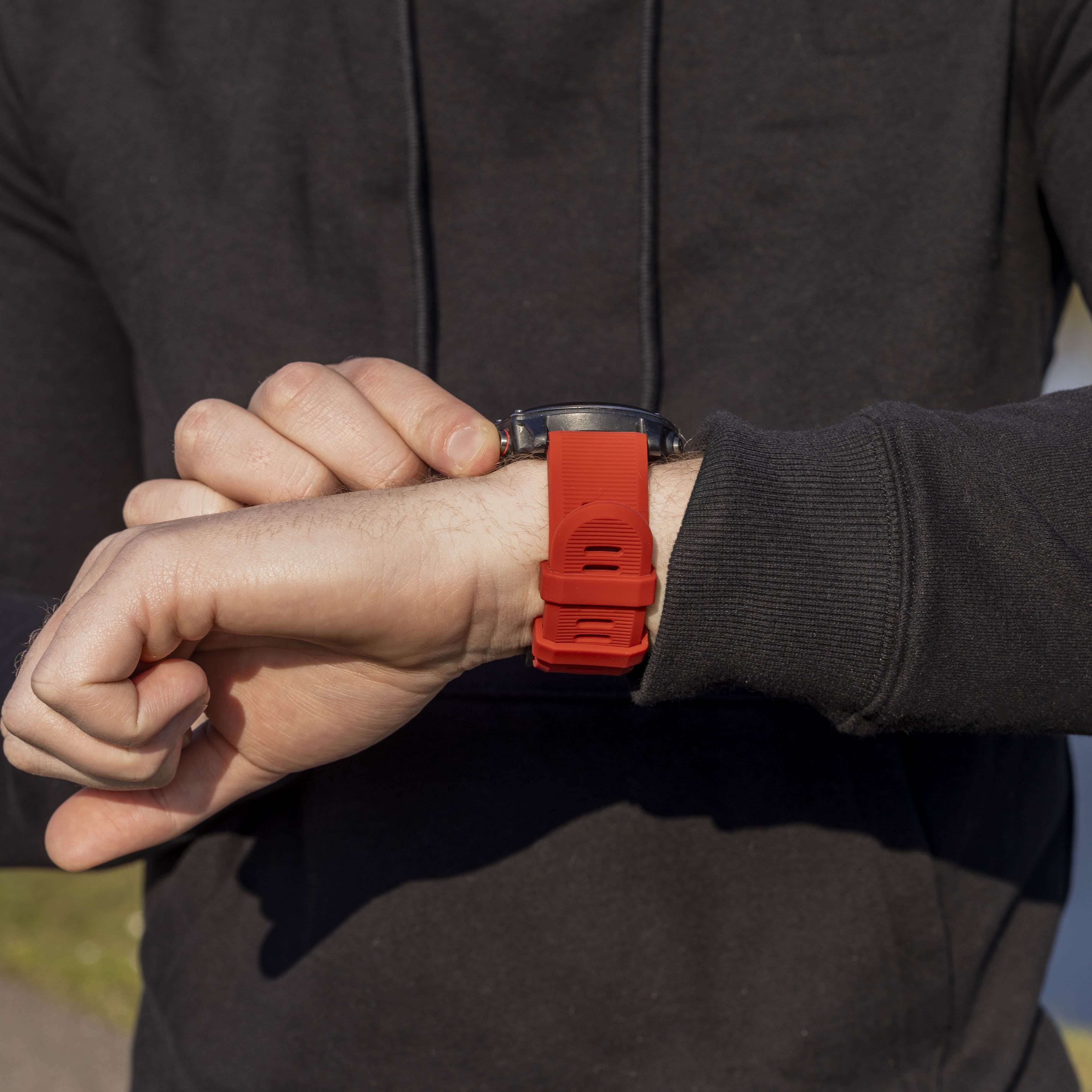 Bracelet silicone Garmin Instinct 3 - 50mm (rouge)