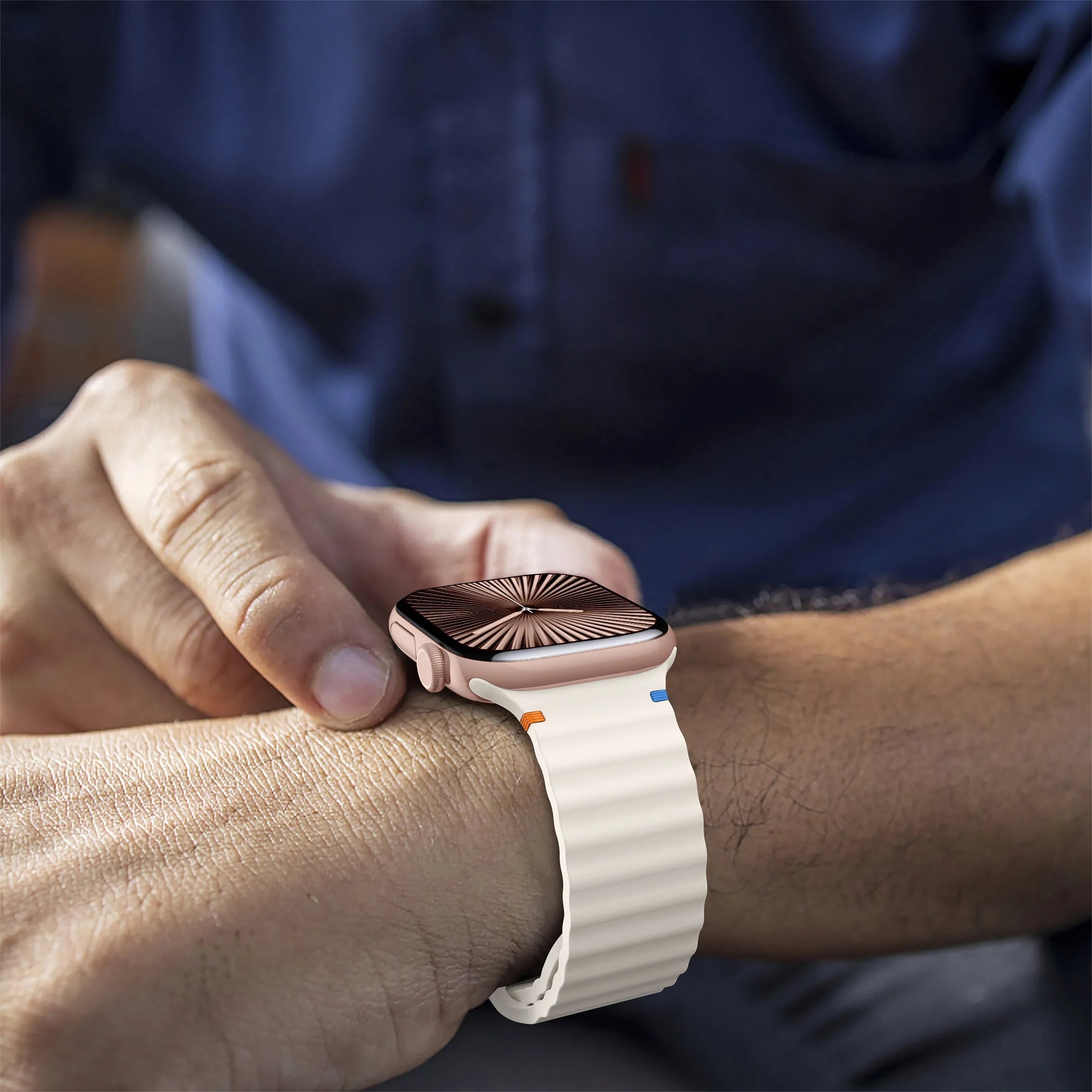Bracelet Silicone Wave Apple Watch (lumière stellaire)