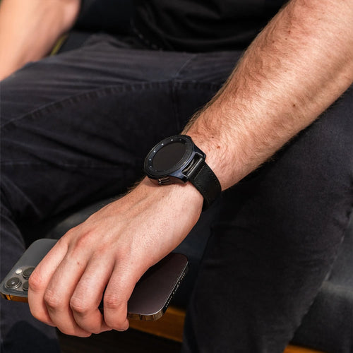 Bracelet cuir avec D-Buckle Amazfit Bip 6 (noir)
