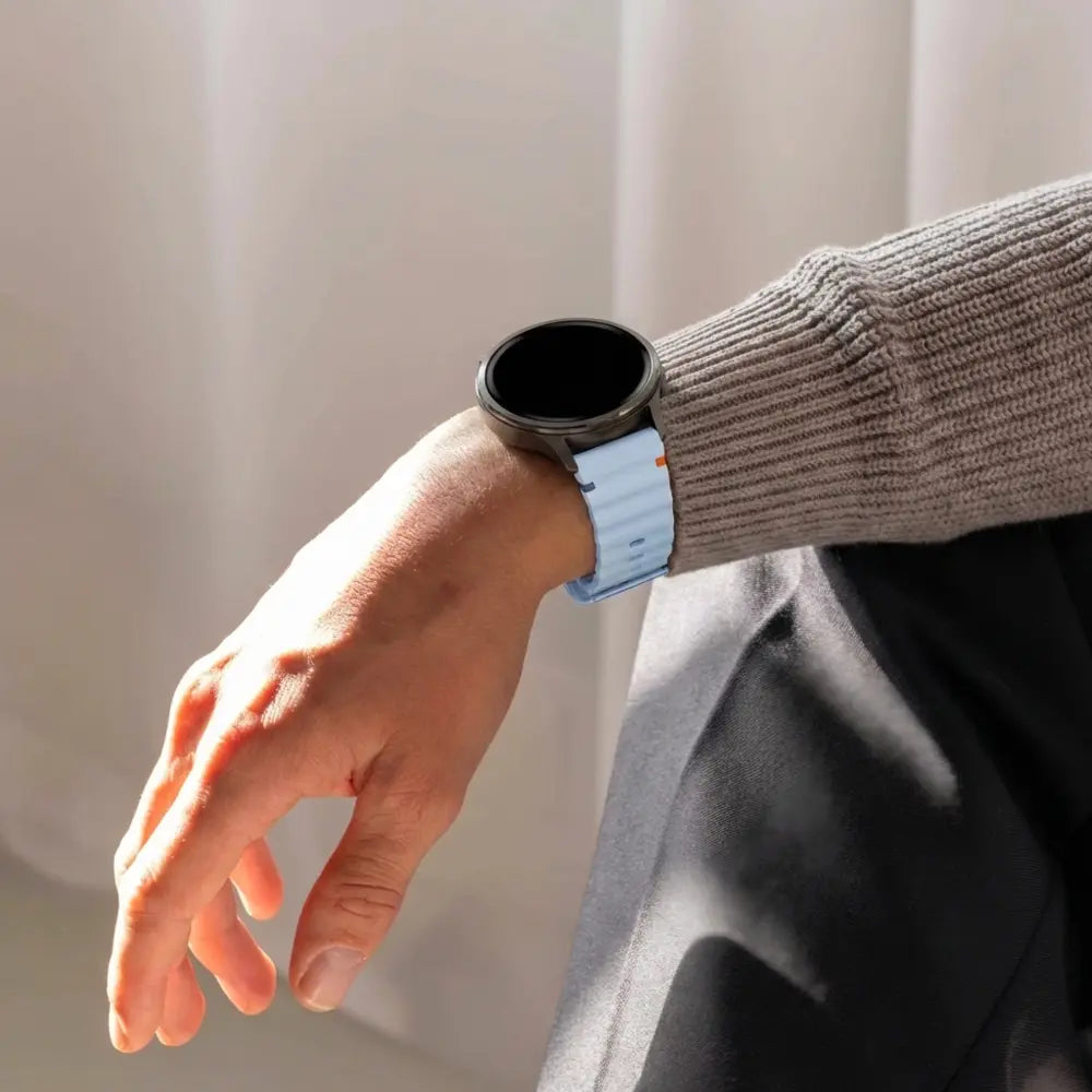 Bandz Bracelet silicone ondulé Garmin Venu 2 (bleu clair)