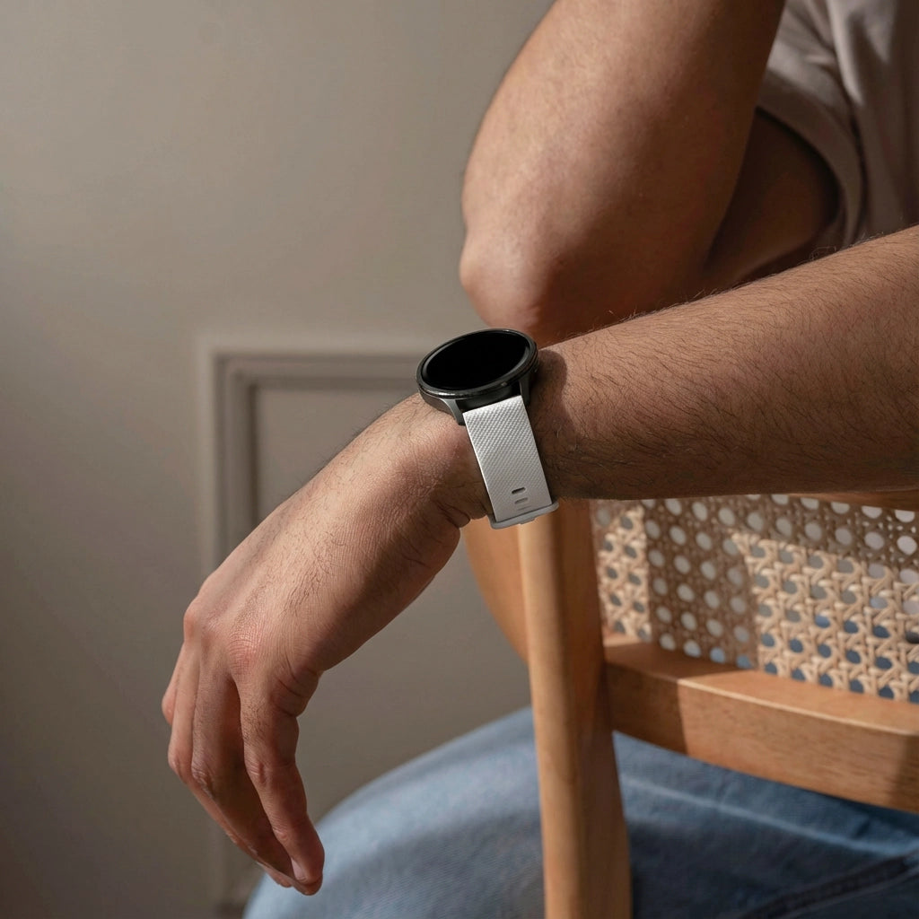 Bandz Bracelet silicone 'Premium' Garmin Vivoactive 6 (blanc)