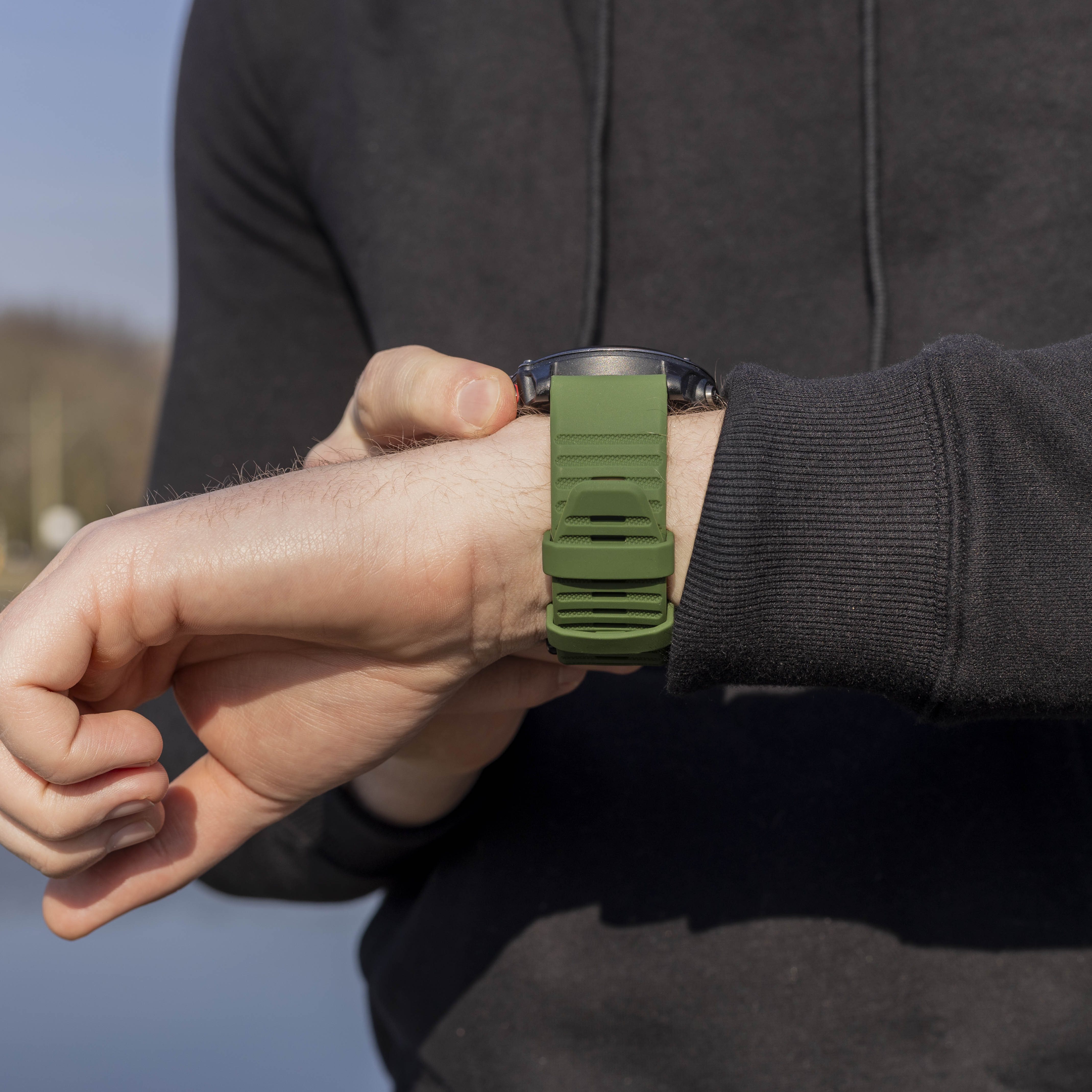 Bandz Bracelet silicone avec boucle Garmin Fenix 5x/6x (vert foncé)