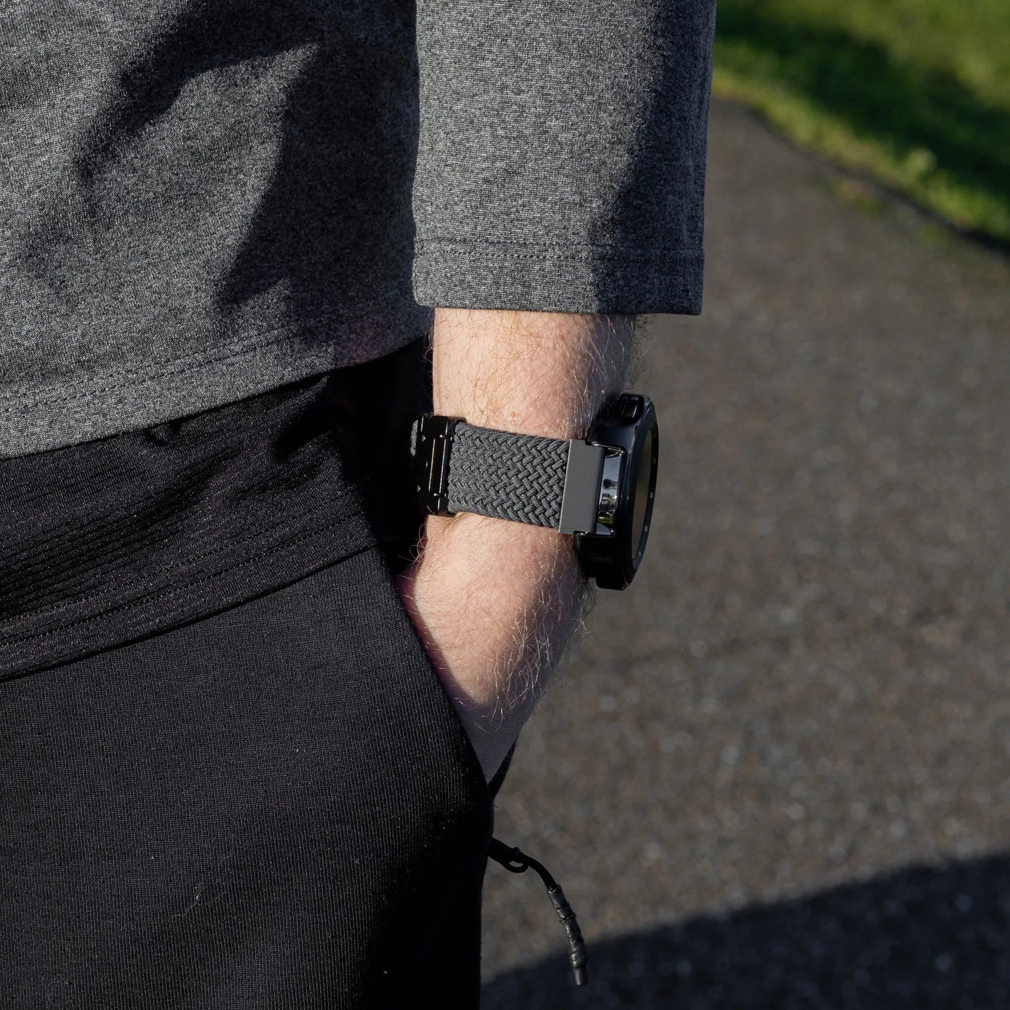 Bracelet tressé boucle en P Polar Street X (gris)