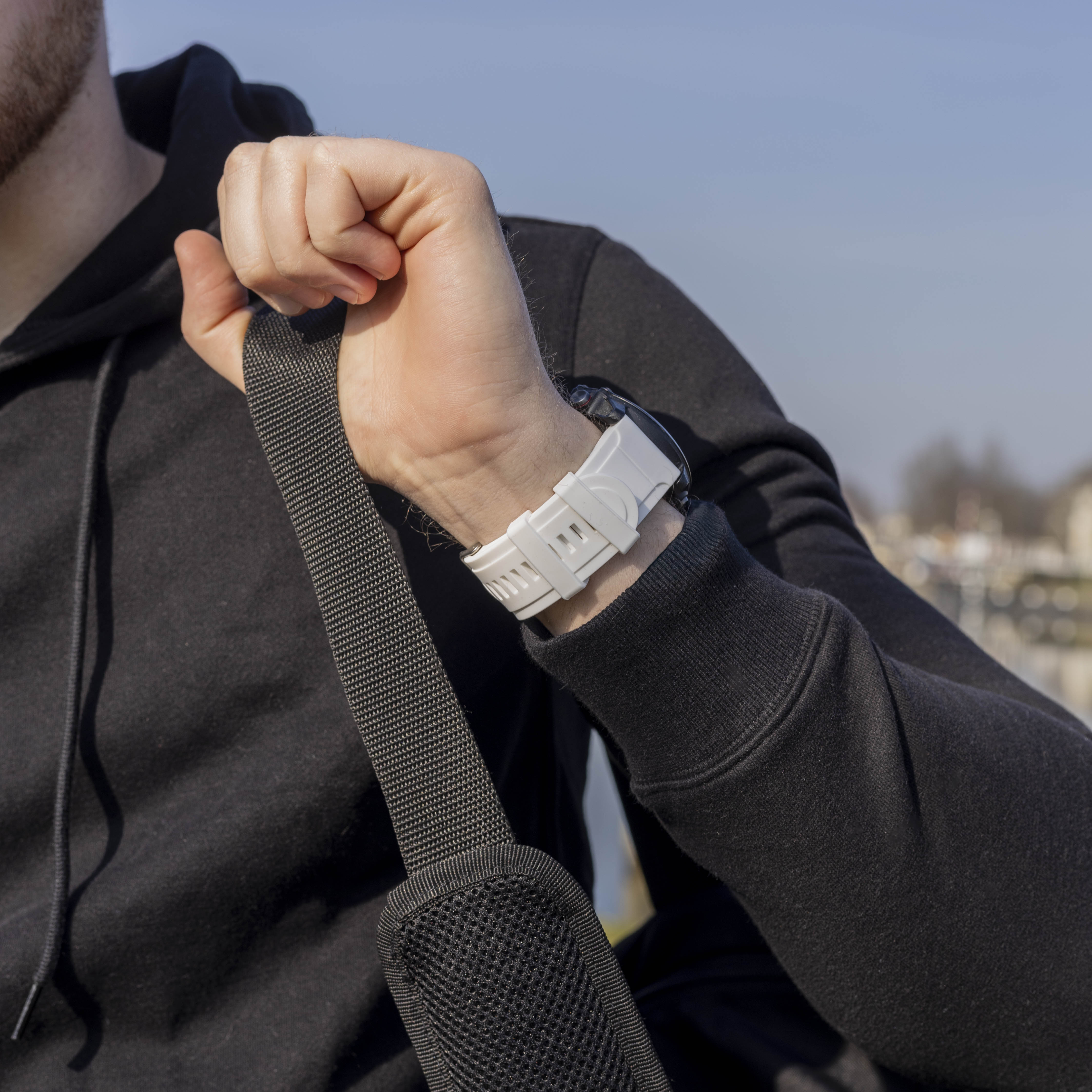 Bracelet silicone brillant Garmin Fenix 5x/6x (blanc)