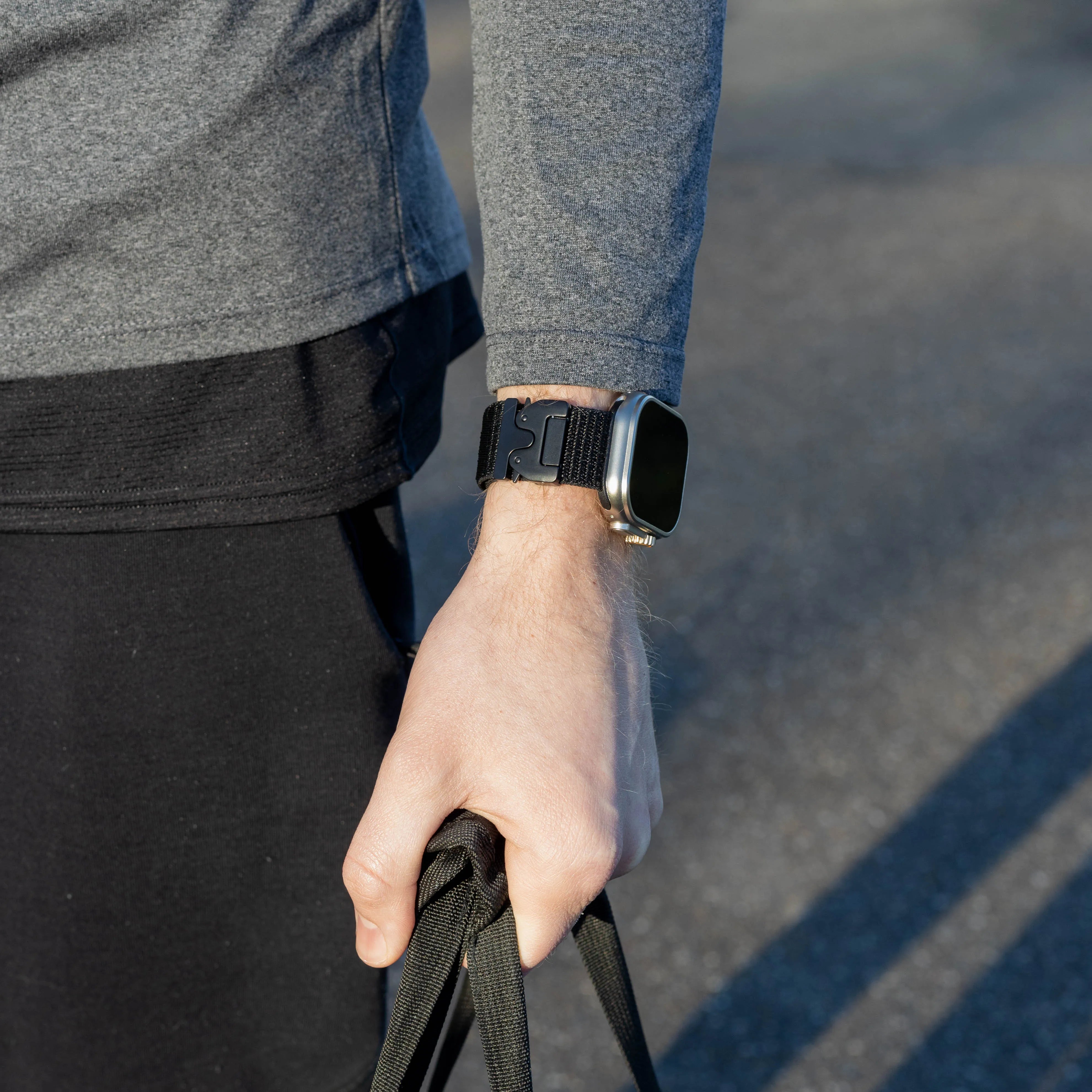 Bandz Bracelet nylon 'Classique' avec P-buckle Apple Watch (noir)