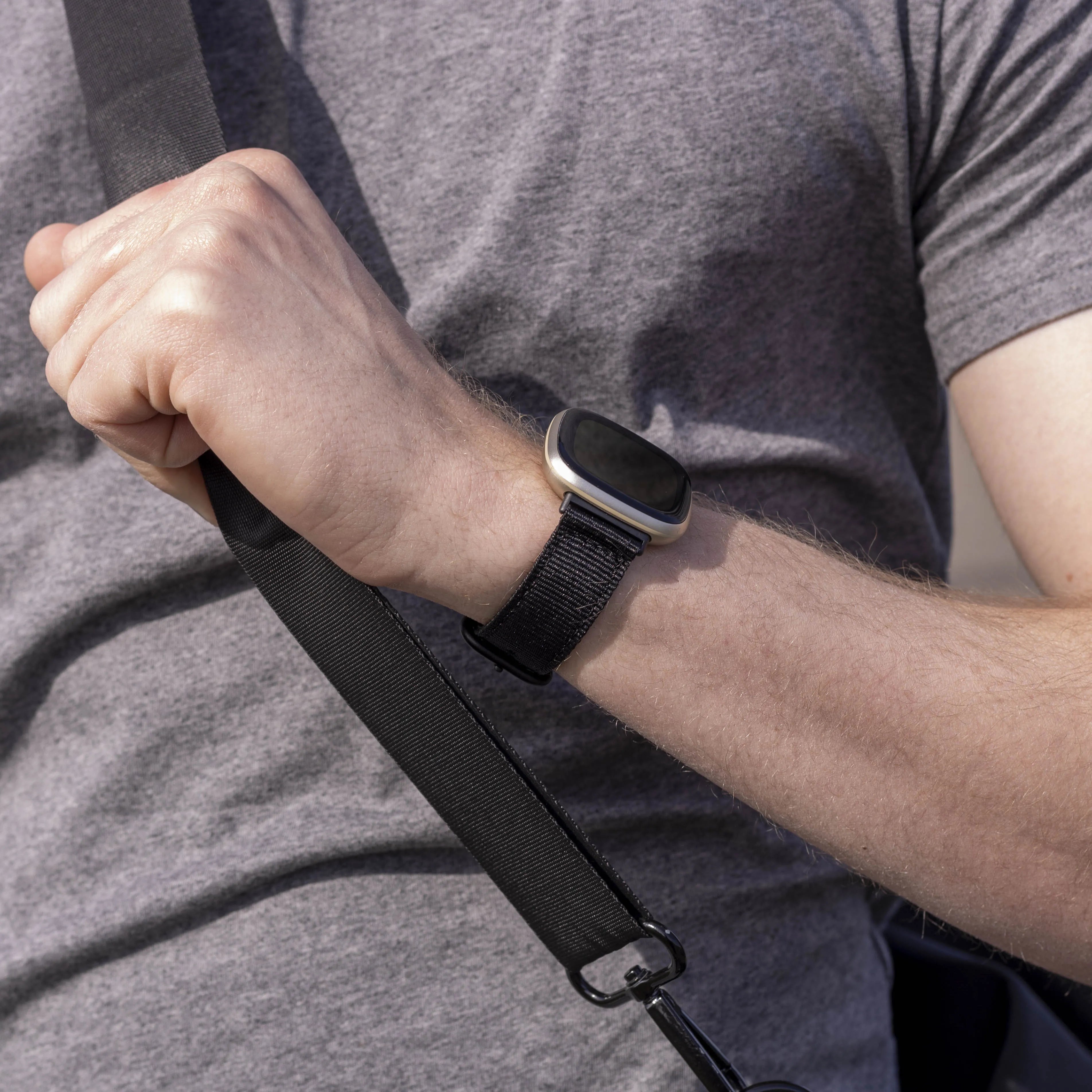 Bracelet nylon boucle Fitbit Versa 3 (noir) 