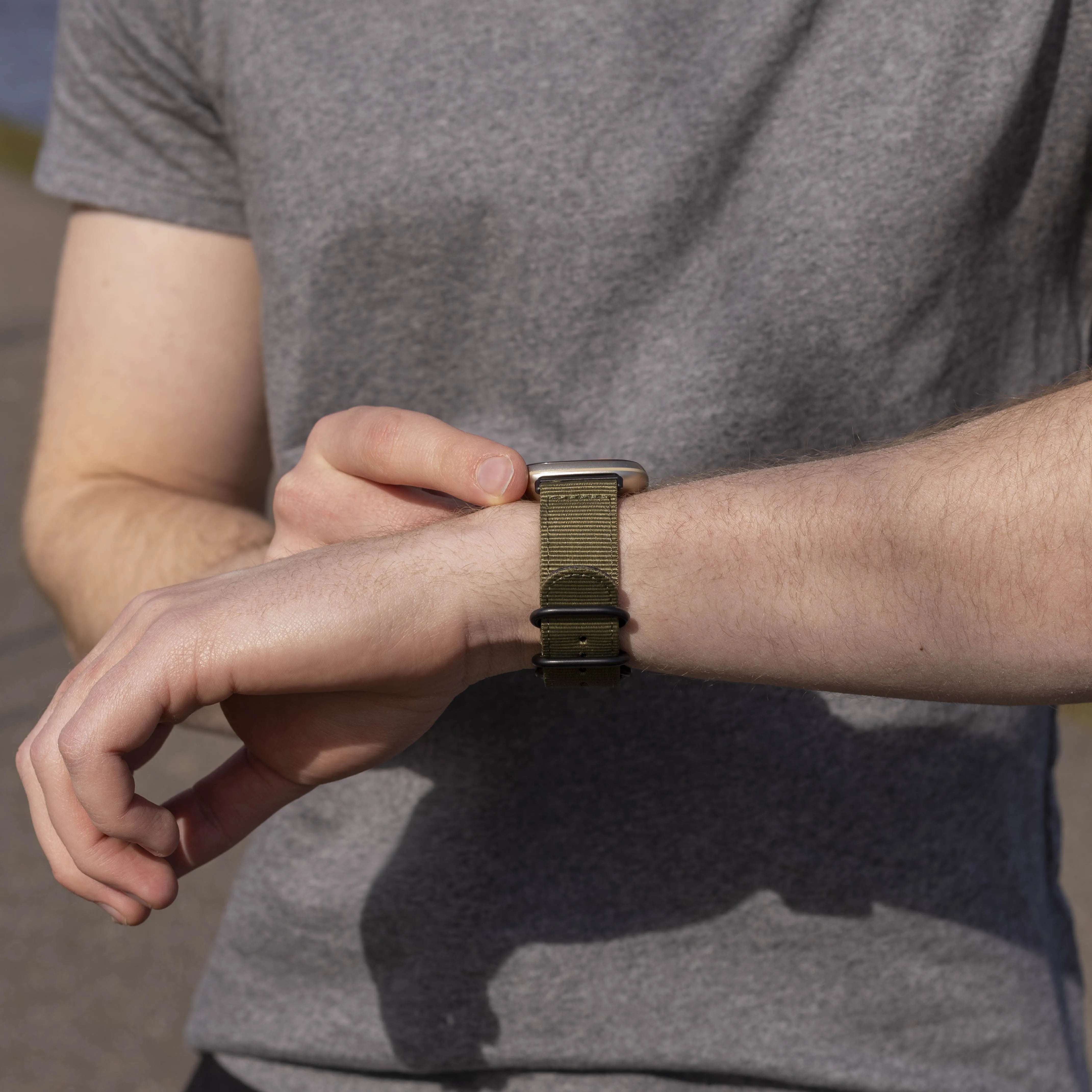 Bracelet nylon boucle Fitbit Versa 3 (vert)