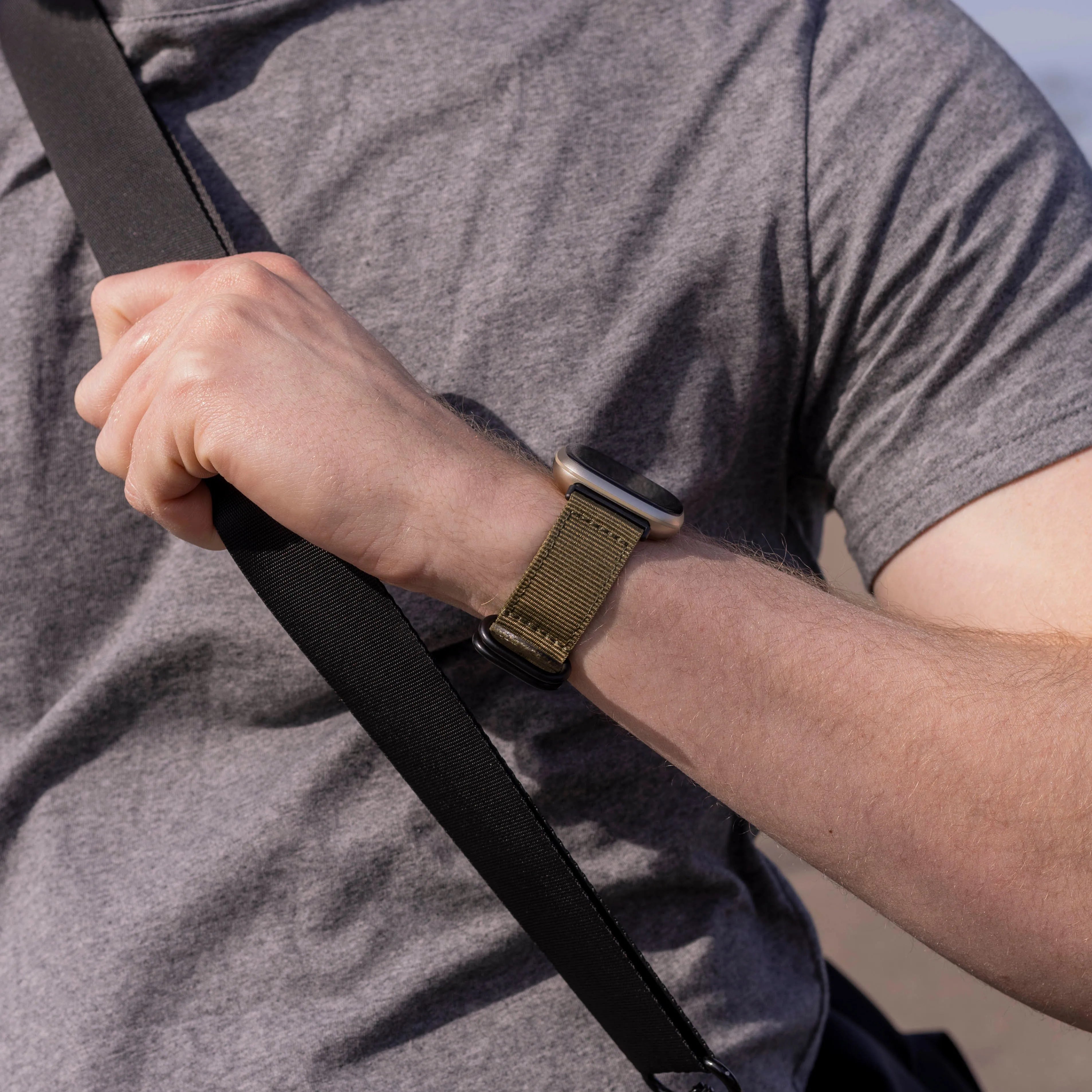 Bracelet nylon boucle Fitbit Versa 3 (vert)
