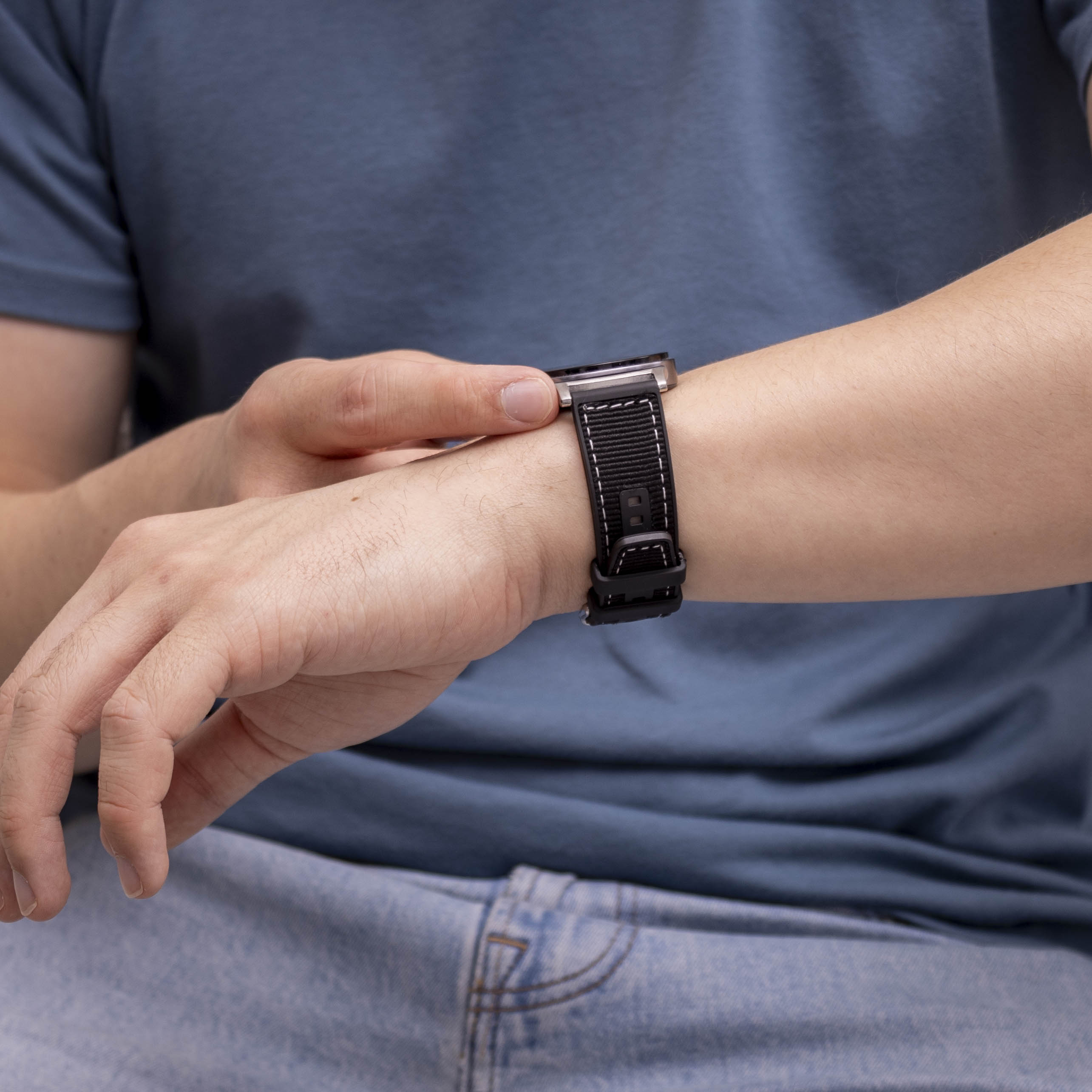 Bracelet nylon hybride Samsung Galaxy Watch 8 - 40mm (noir)