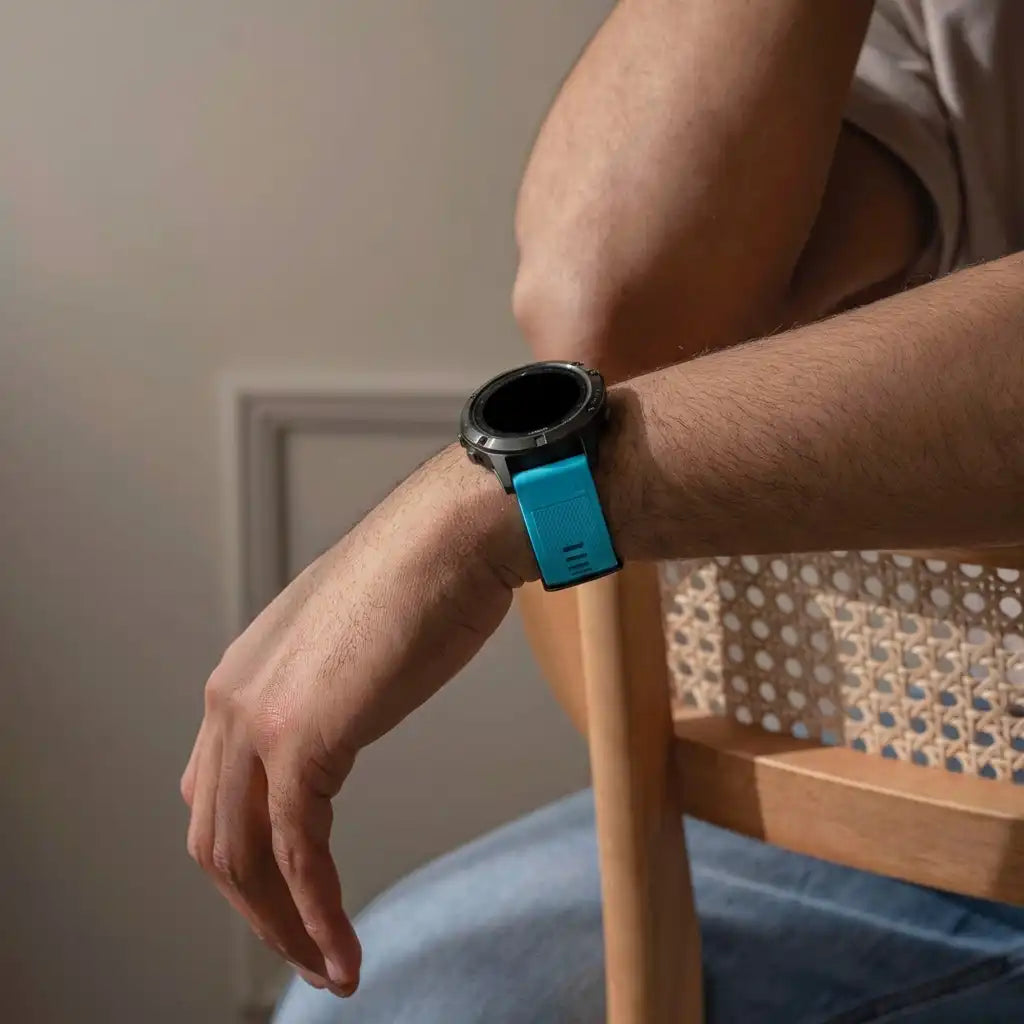 Bracelet silicone Garmin Quatix 8 Pro - 47mm (bleu clair)