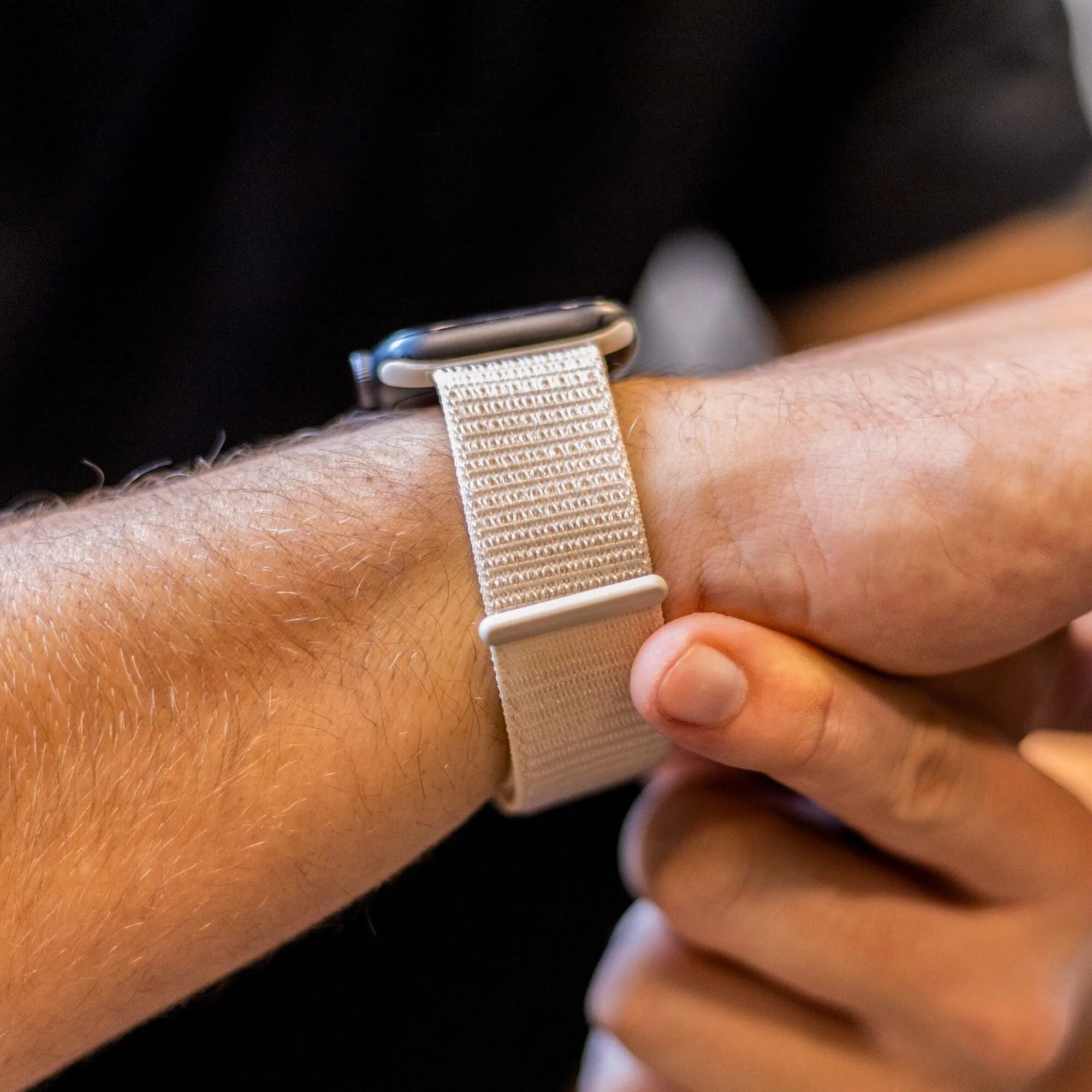 Bracelet Apple Watch nylon (lumière stellaire)