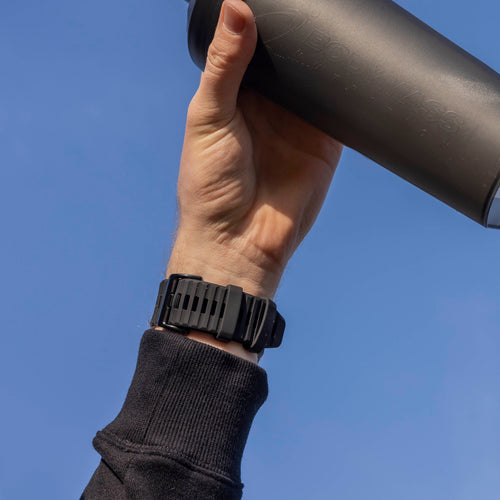Buckled Silicone Strap, black, lifestyle photo