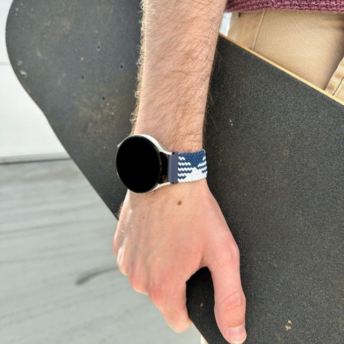 Nylon Adjustable Braided Strap, blue/white, lifestyle photo