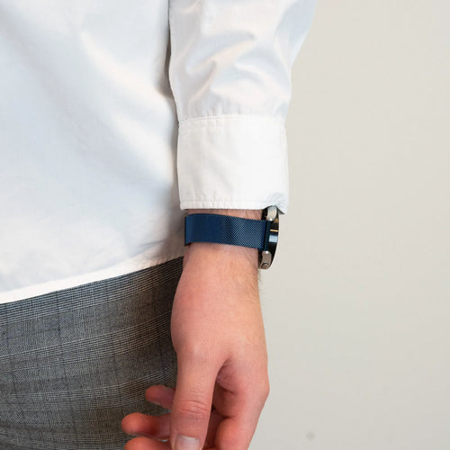 Bandz Amazfit Active 2 Milanese Loop Strap (Blue)