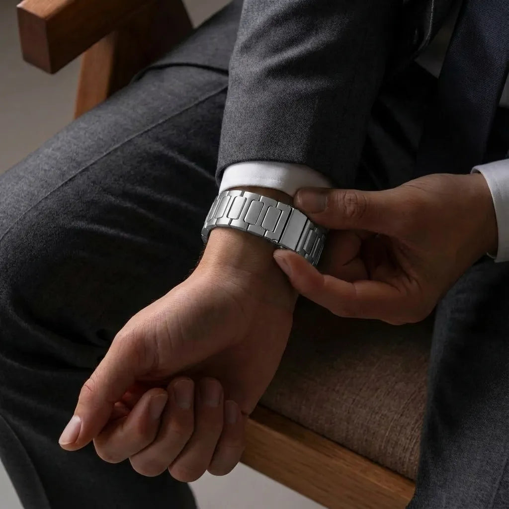 Bandz Bracelet titane 'Deluxe' Samsung Galaxy Watch 8 - 40mm (argent)
