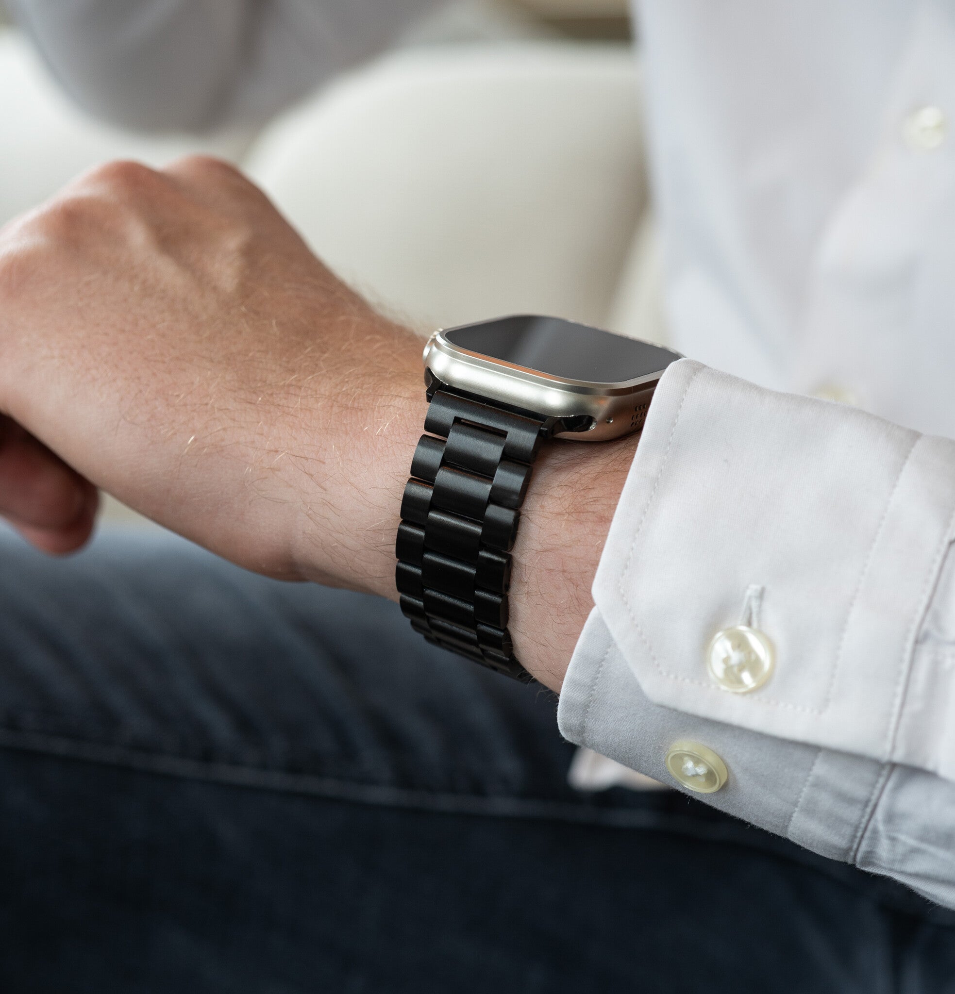 Bracelet acier Apple Watch Ultra (gris foncé)
