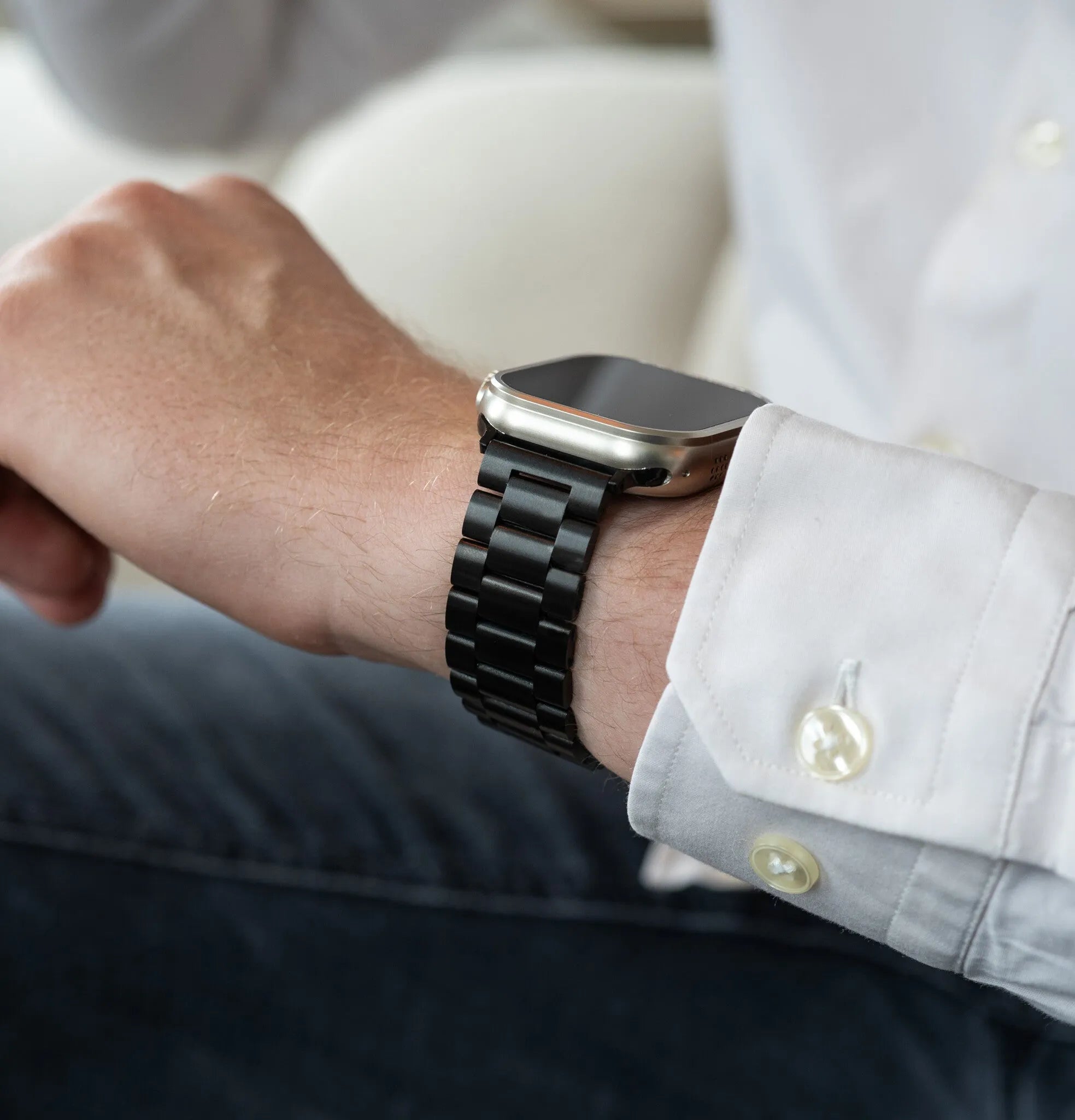 Bracelet acier Apple Watch (gris foncé)