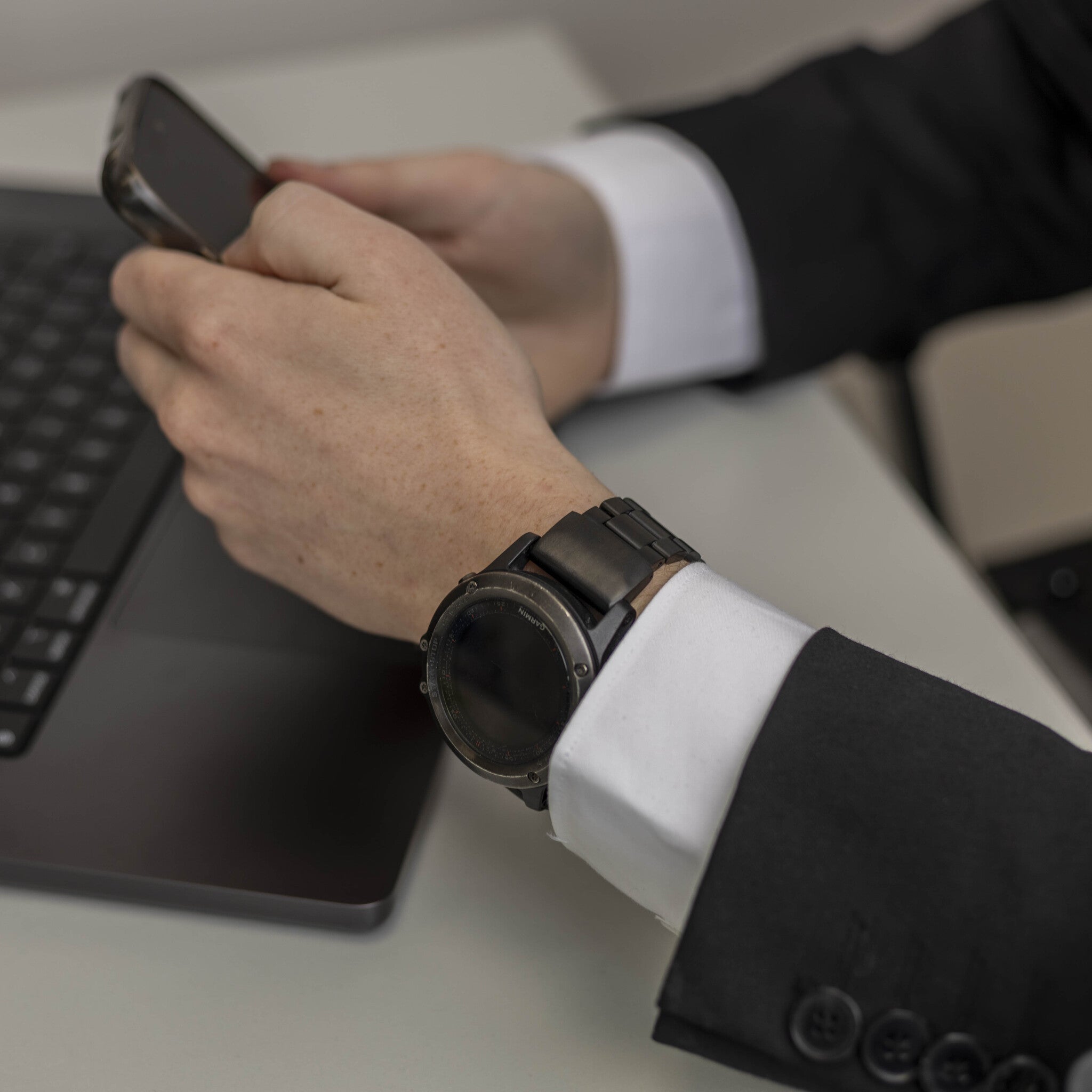 Bracelet acier 'Classique' Garmin Tactix 7 Pro (noir)