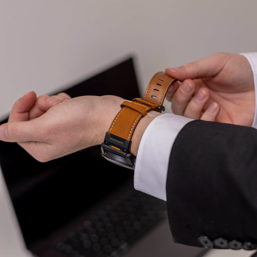 Bracelet en cuir véritable Garmin Enduro 1 / 2 / 3 (marron)