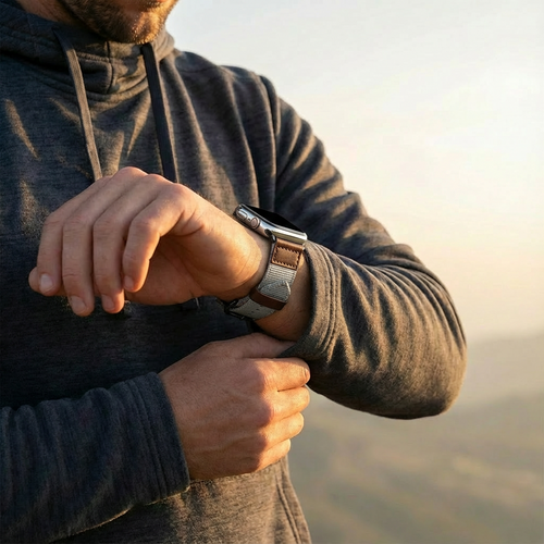 Bracelet canvas Apple Watch Ultra (gris)