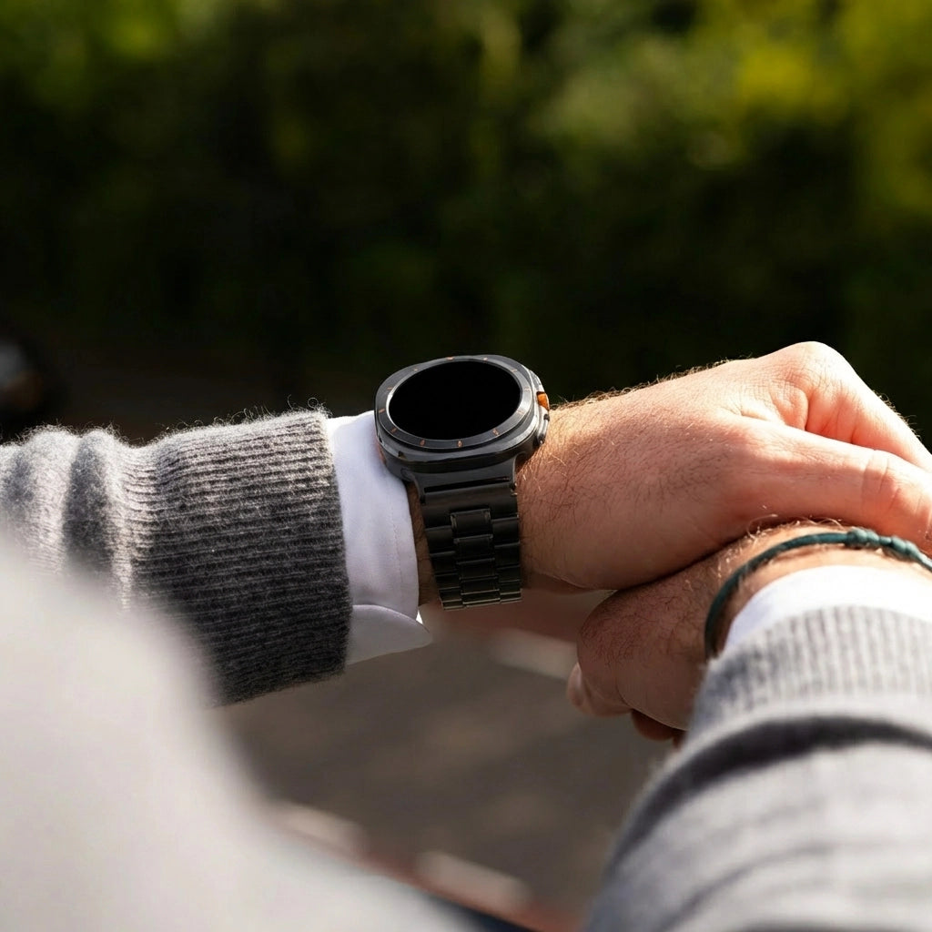 Bandz Bracelet à maillons en acier 'Deluxe' Samsung Galaxy Watch Ultra (noir)