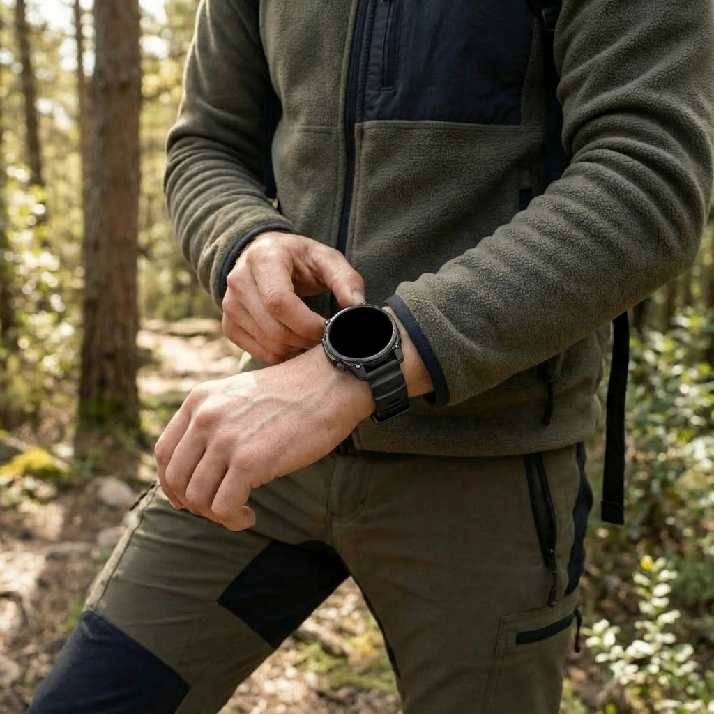 Bracelet silicone trail Garmin Approach S70 - 47mm (noir)