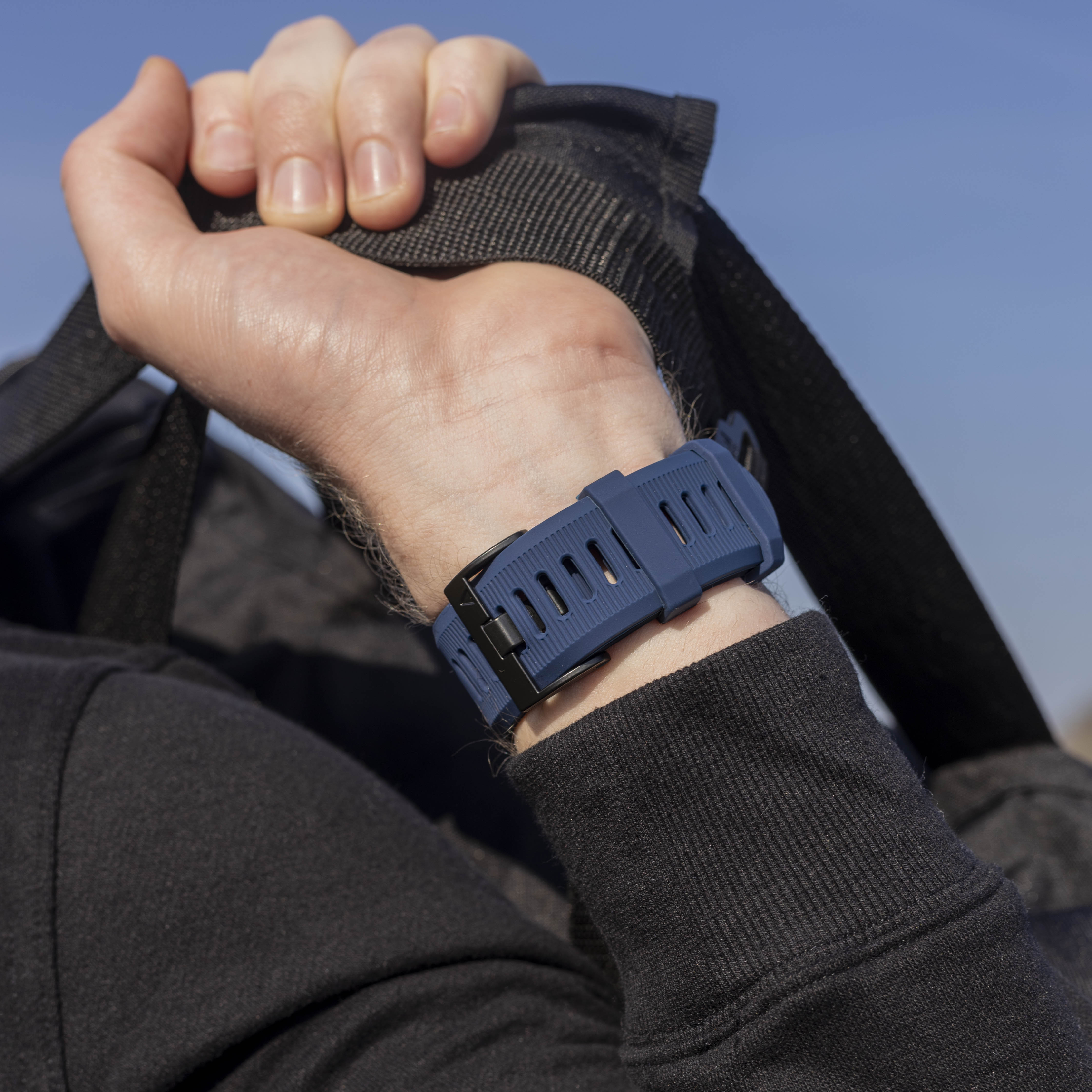 Bracelet silicone Garmin Fenix ​​​​5x / 6x (bleu foncé)