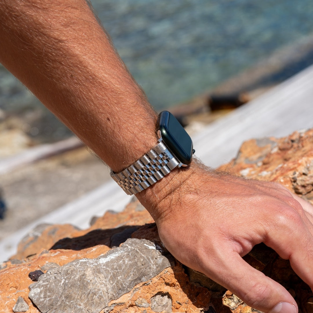 Bracelet acier Jubilee Apple Watch Ultra (argent)