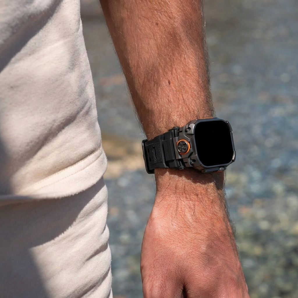 Apple Watch Ultra 'Four Claw' Silicone Strap (Black with Black)