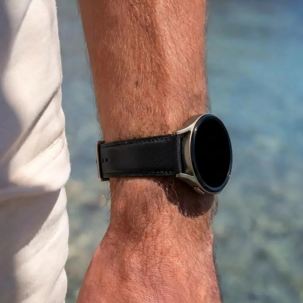 Bandz Coros Apex 42mm Leather Strap 'Easy Fit' (Black)
