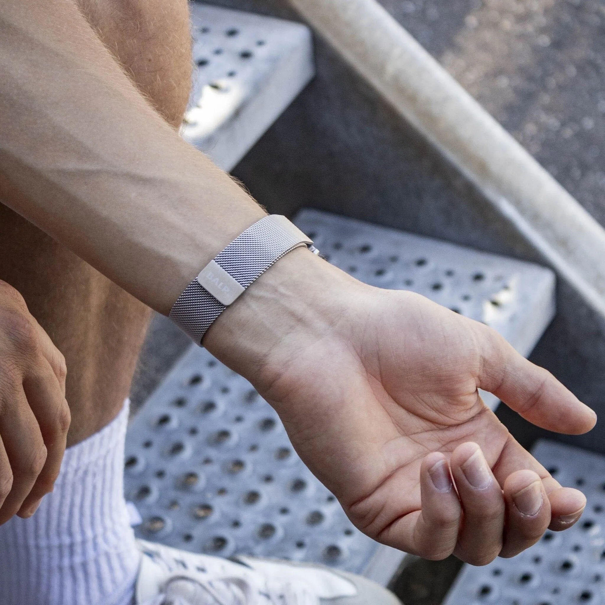 BALR Bracelet milanais Polar Pacer (argent)