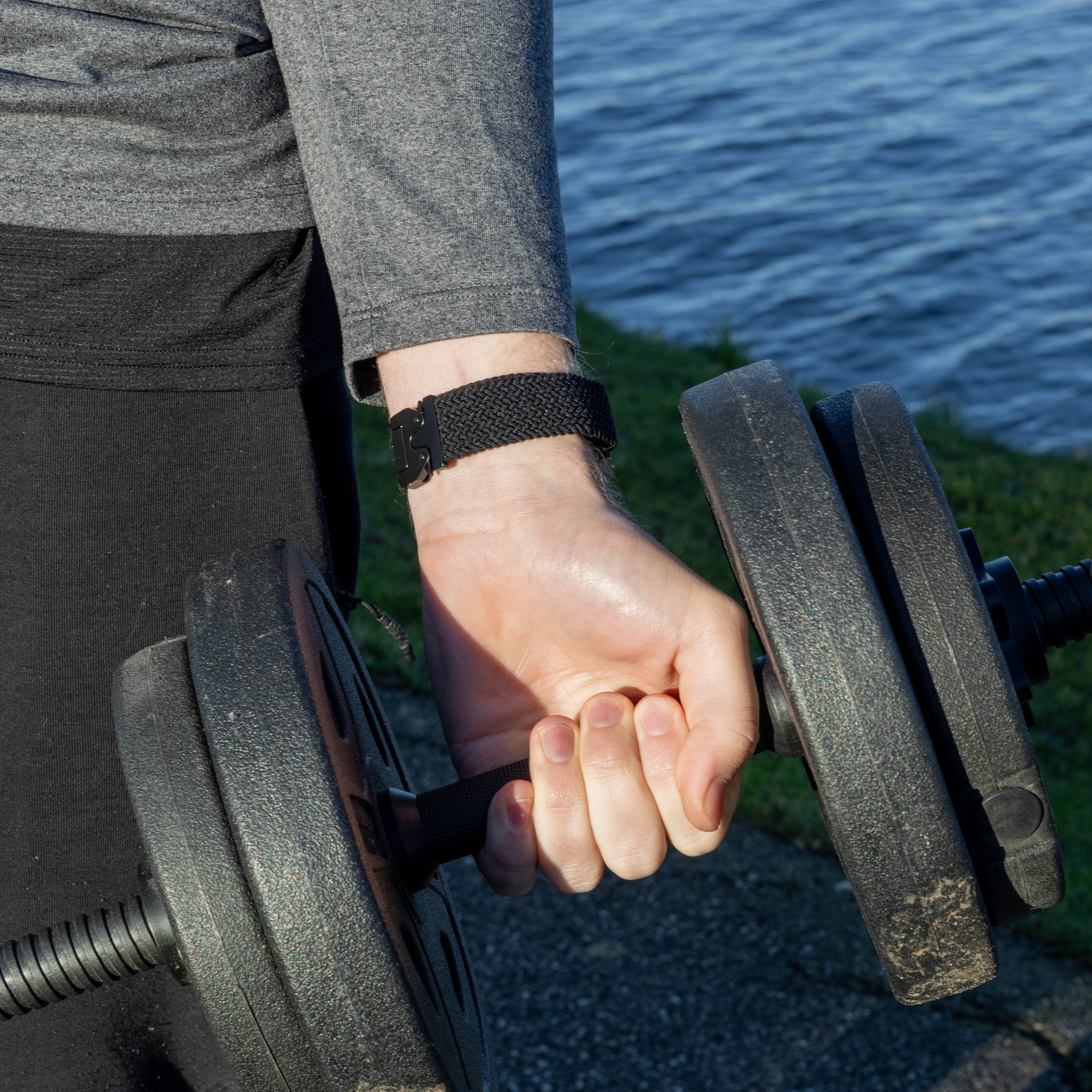 Bracelet tissé avec boucle Garmin Venu 3 (noir)