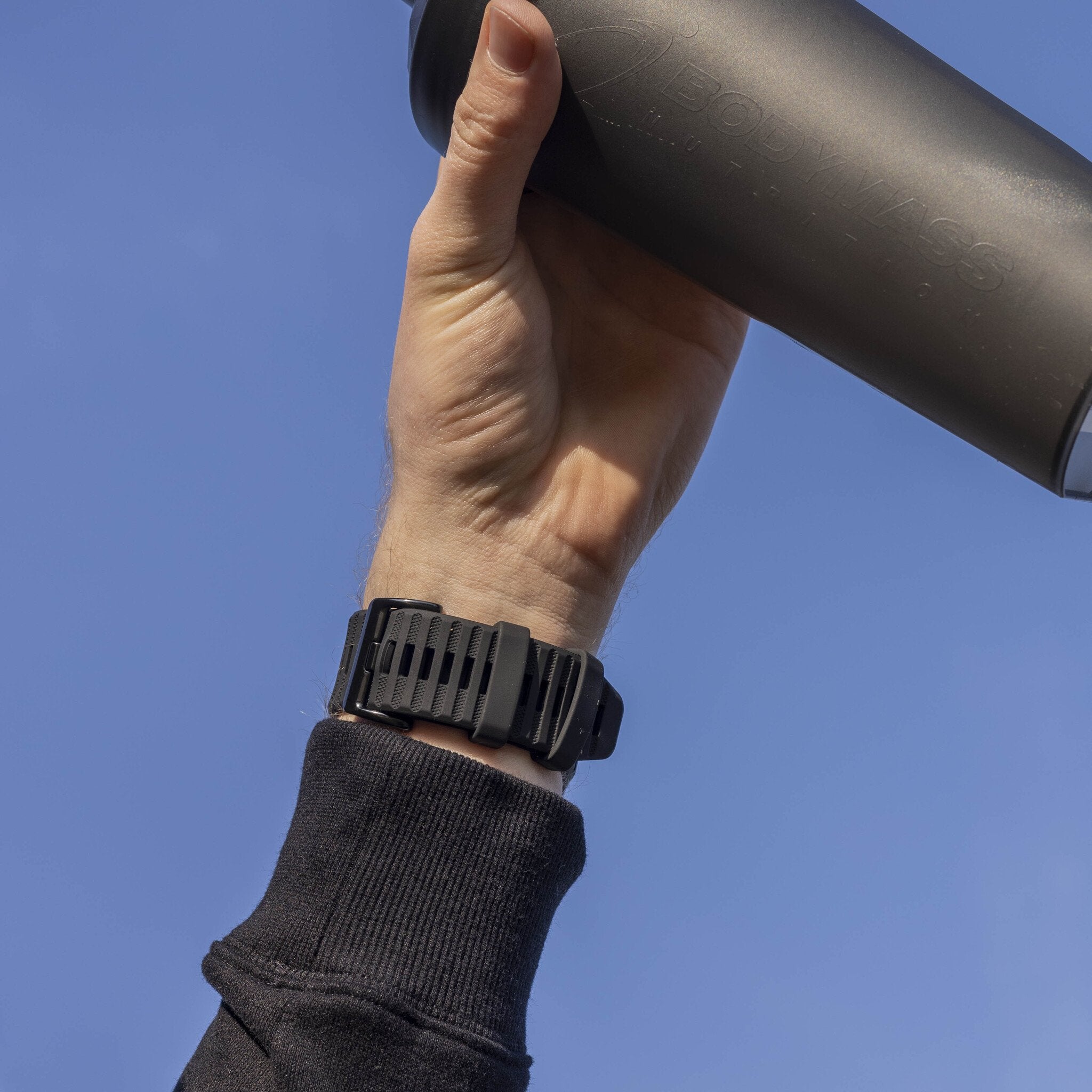 Bandz Bracelet silicone avec boucle Garmin Descent MK2(i) (noir)