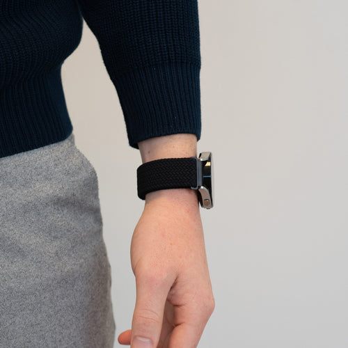Bandz Bracelet nylon tressé Garmin Venu SQ 2 (noir)