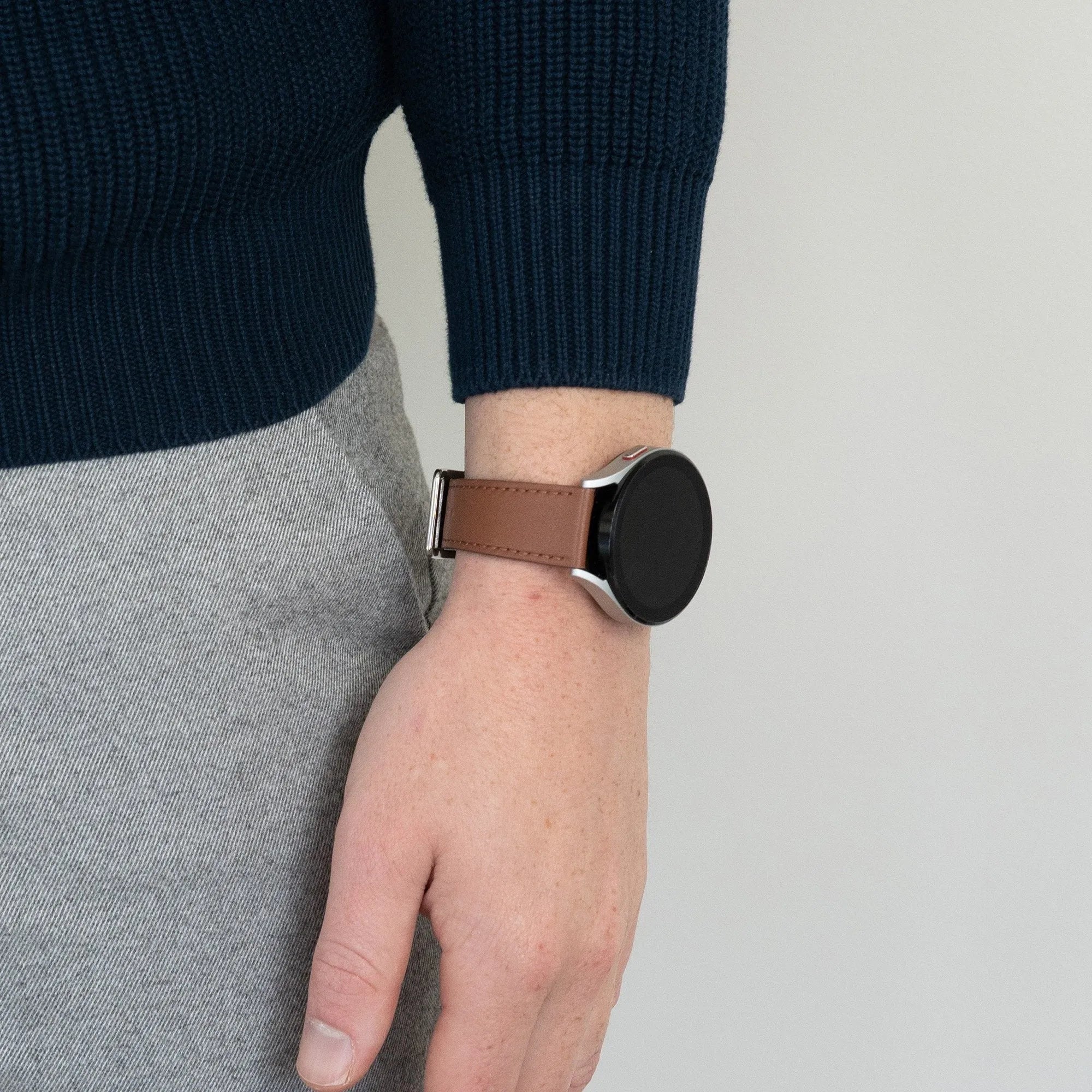 Bandz Bracelet cuir OnePlus Watch Lite 'Deluxe' (marron)