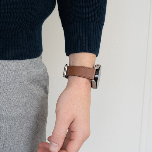 Bandz Actyve Smartwatch 20mm Leather Strap 'Deluxe' (Brown)
