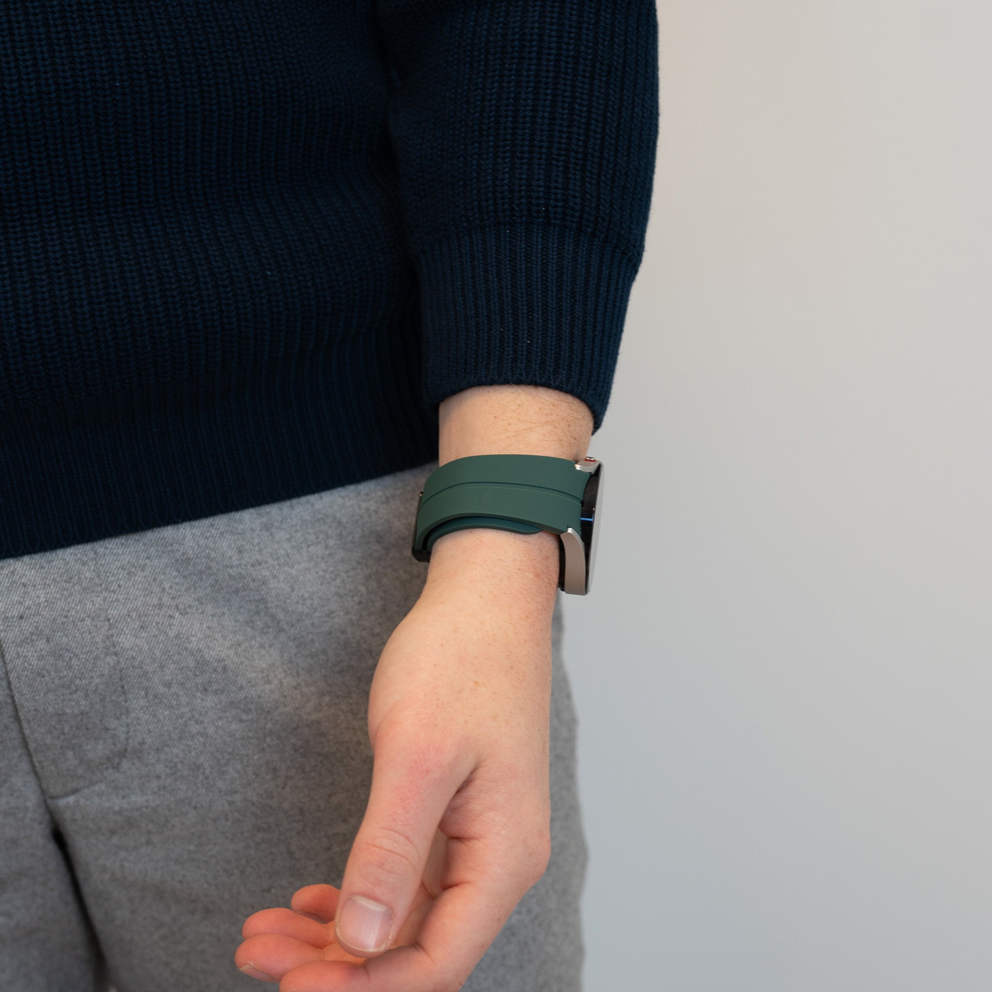 Bandz Bracelet silicone avec D-Buckle Samsung Galaxy Watch 5 Pro (vert foncé)