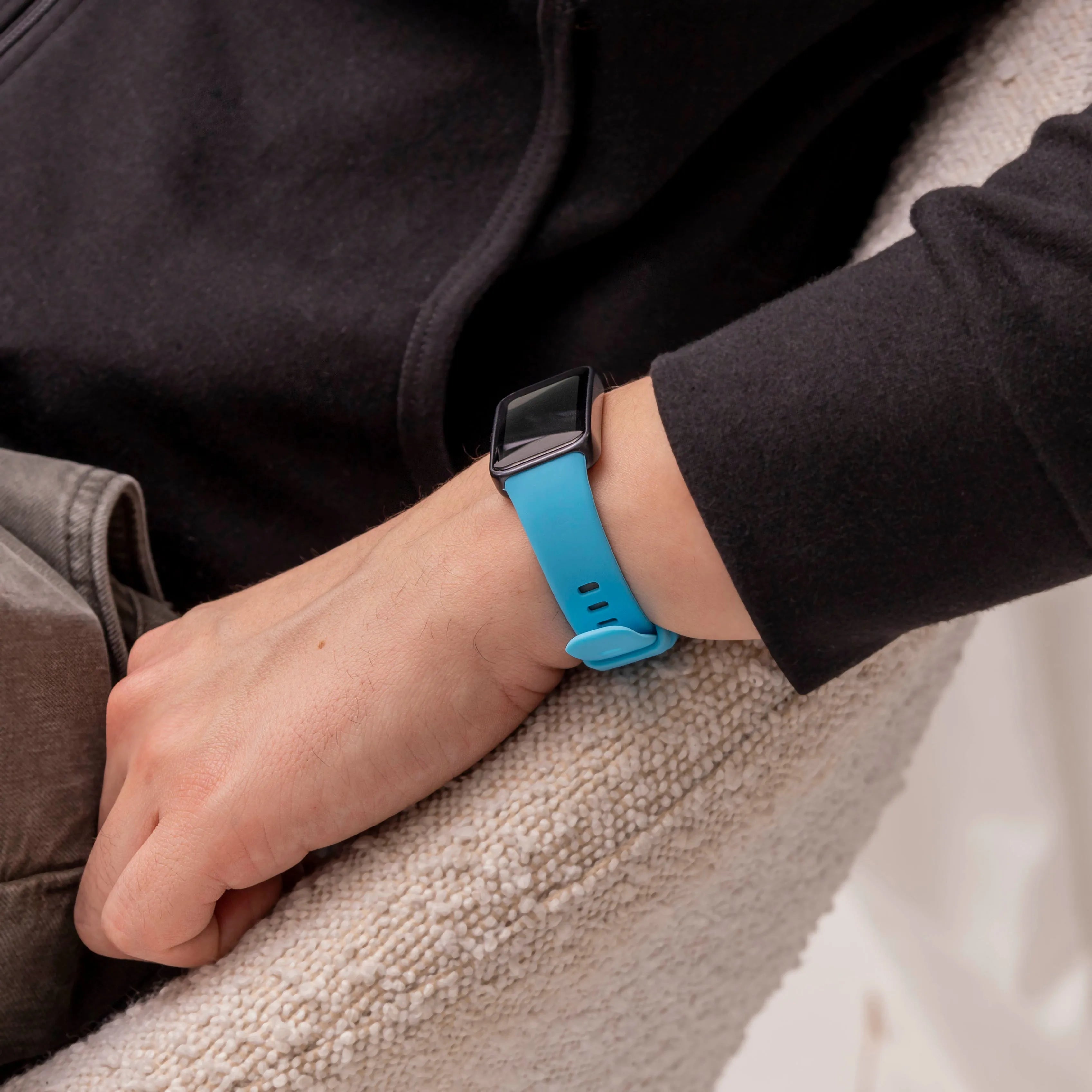 Silicone Strap, light blue, lifestyle photo