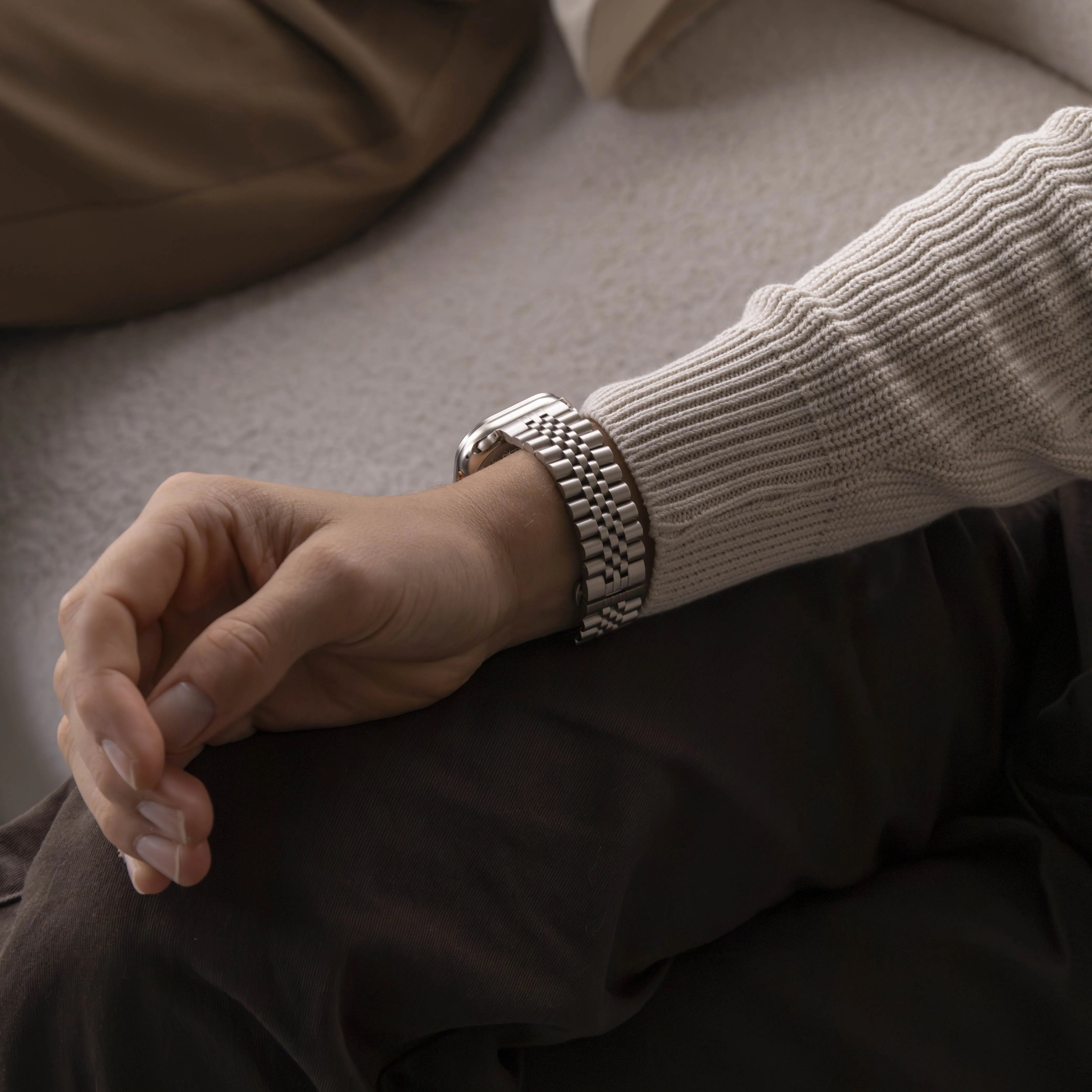 Bracelet Acier Apple Watch Jubilee (lumière stellaire)
