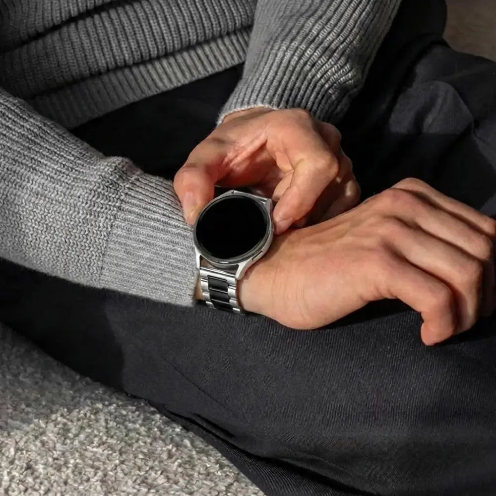 Bracelet acier Garmin Venu 3 (argent/noir)