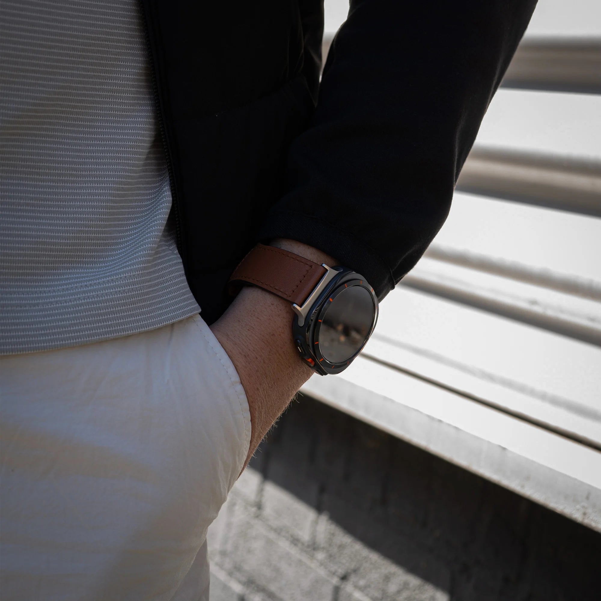 Bracelet cuir Samsung Galaxy Watch Ultra (brun)
