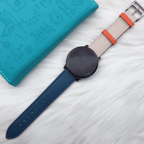 Bracelet cuir Duo Amazfit Bip U (Pro) (blanc/ bleu foncé)