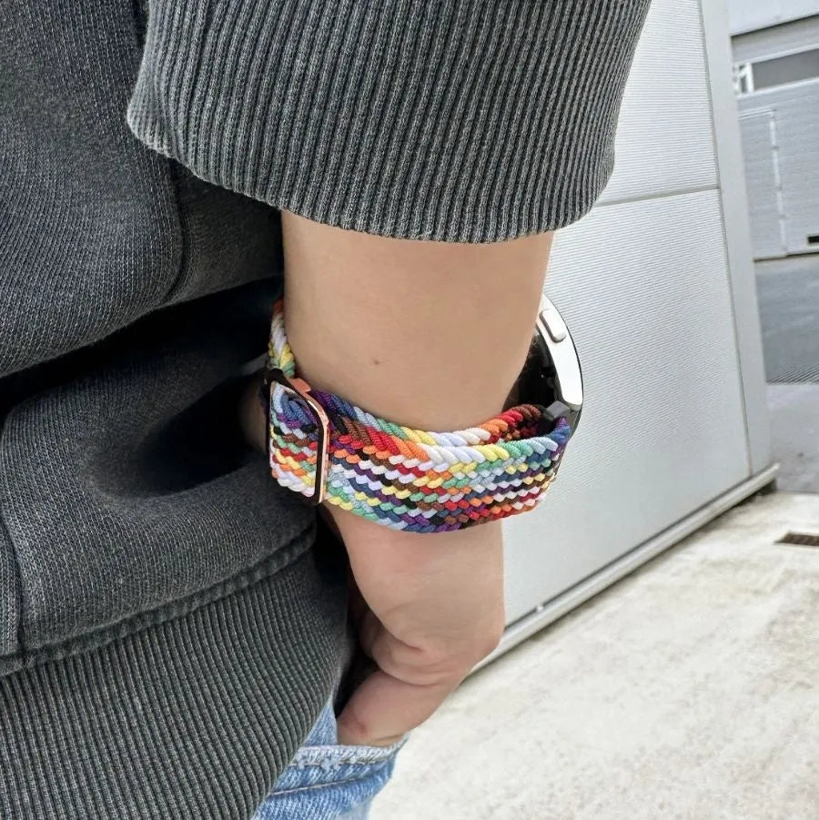 Bracelet tressé réglable Amazfit Bip 3 (Pro) (arc-en-ciel)