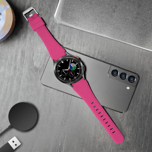 Bracelet silicone Samsung Galaxy Watch 4 Classic 42mm (rose vif)